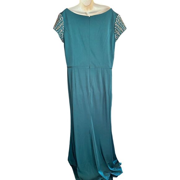 Irene for Mac Duggal 55718 Jeweled Sleeve Dress in Emerald Green NWOT Size 16 - Picture 6 of 7